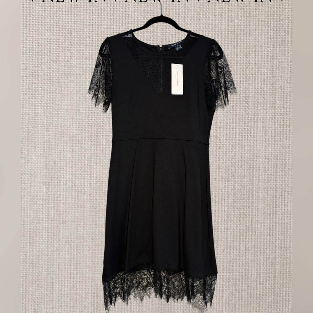 French Connection Black Lace Mini Dress